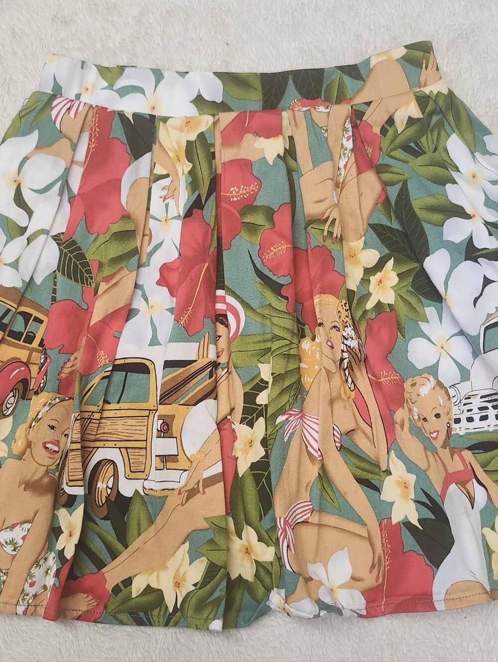• Grace Karin Girl's Size 6-7 Years Rockabilly 50s Pin Up Flared Skirt Pockets